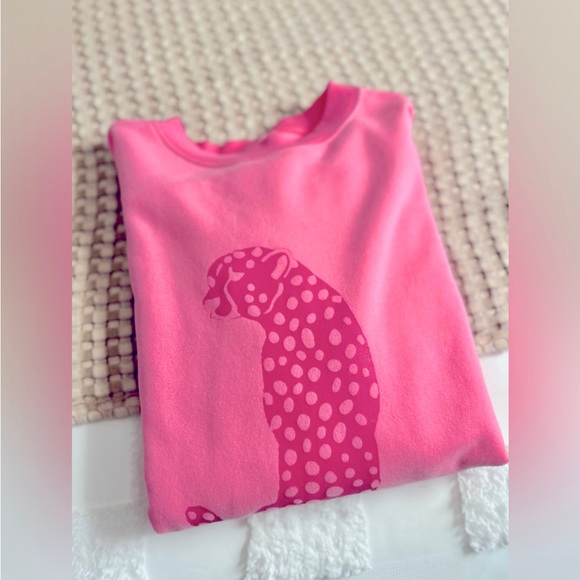 Pink Lily Boutique Sweatshirt Oversized Hot Pink Leopard Pullover Spring Tops - Picture 2 of 4